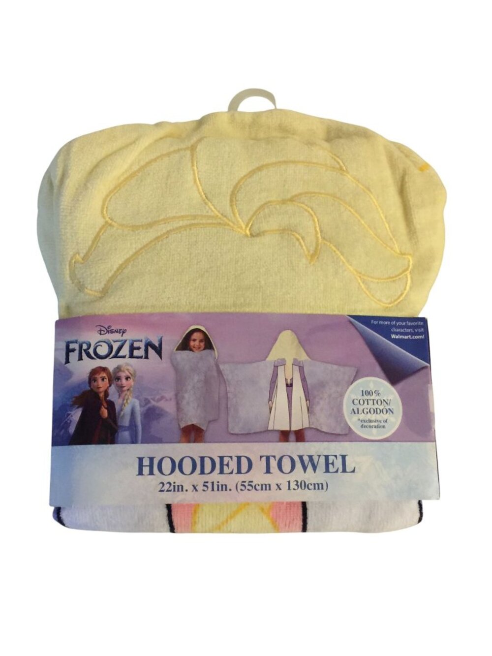 Disney Frozen Hooded Towel Light Blue Yellow 22" x 51"